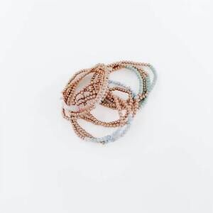 NEW PRETTY SIMPLE women's avary glass and metallic bead bracelet in blue